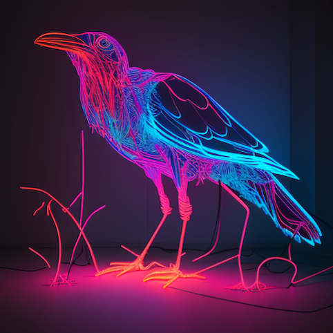 Image of blue and pink bird